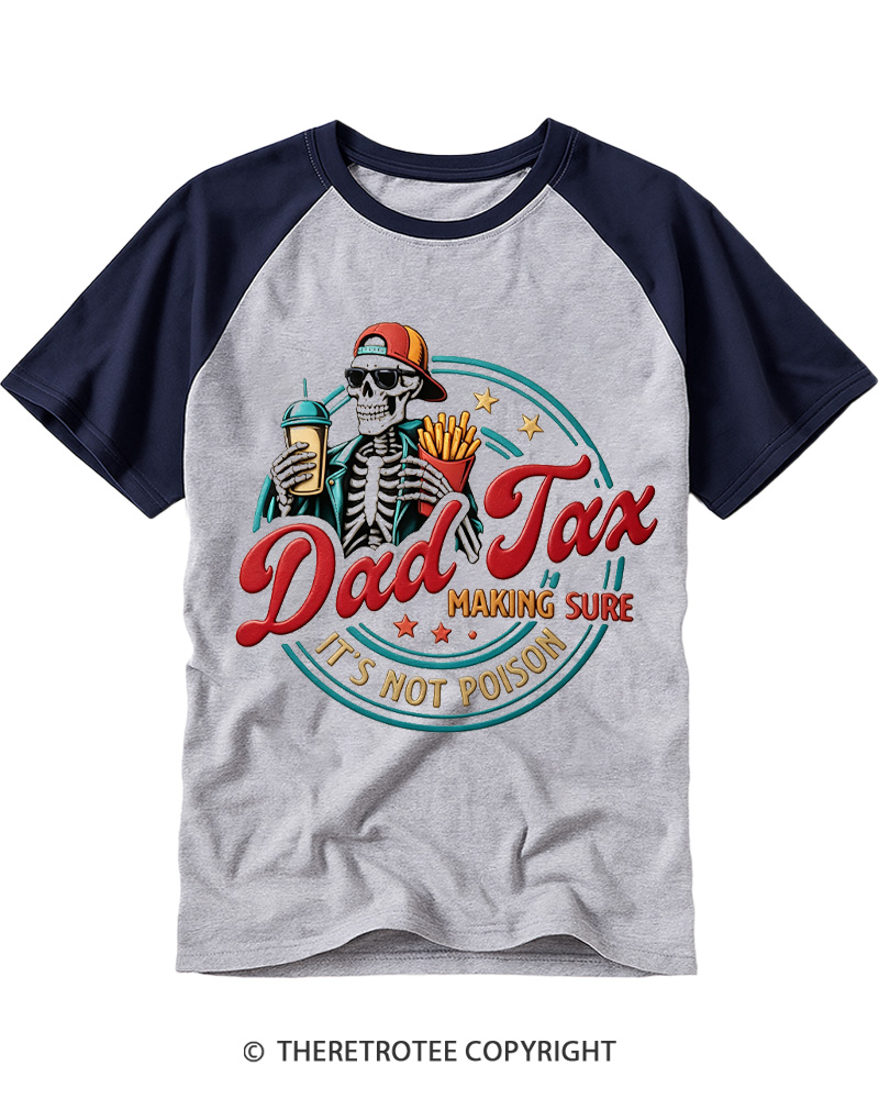 TheRetroTee Dad Tax 1980s Raglan Baseball T-Shirt