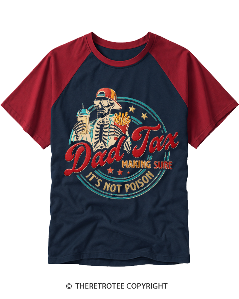 TheRetroTee Dad Tax 1980s Raglan Baseball T-Shirt