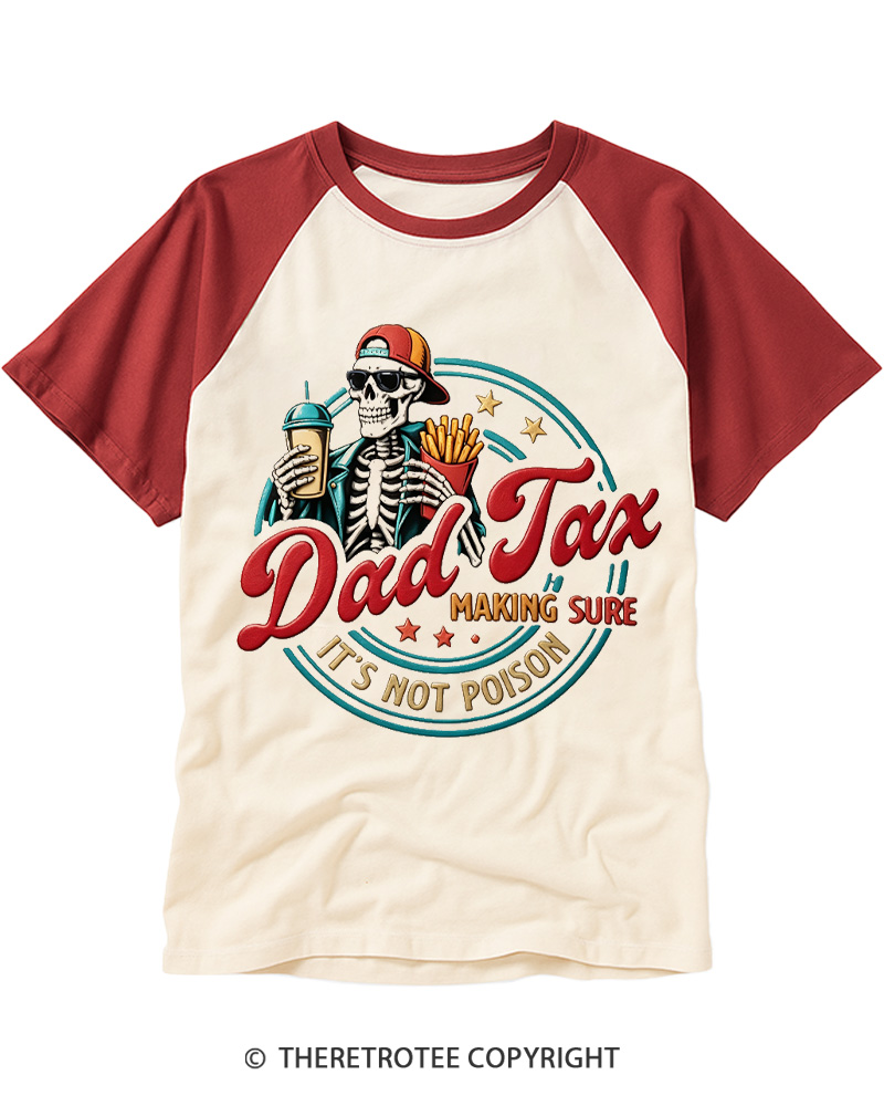 TheRetroTee Dad Tax 1980s Raglan Baseball T-Shirt