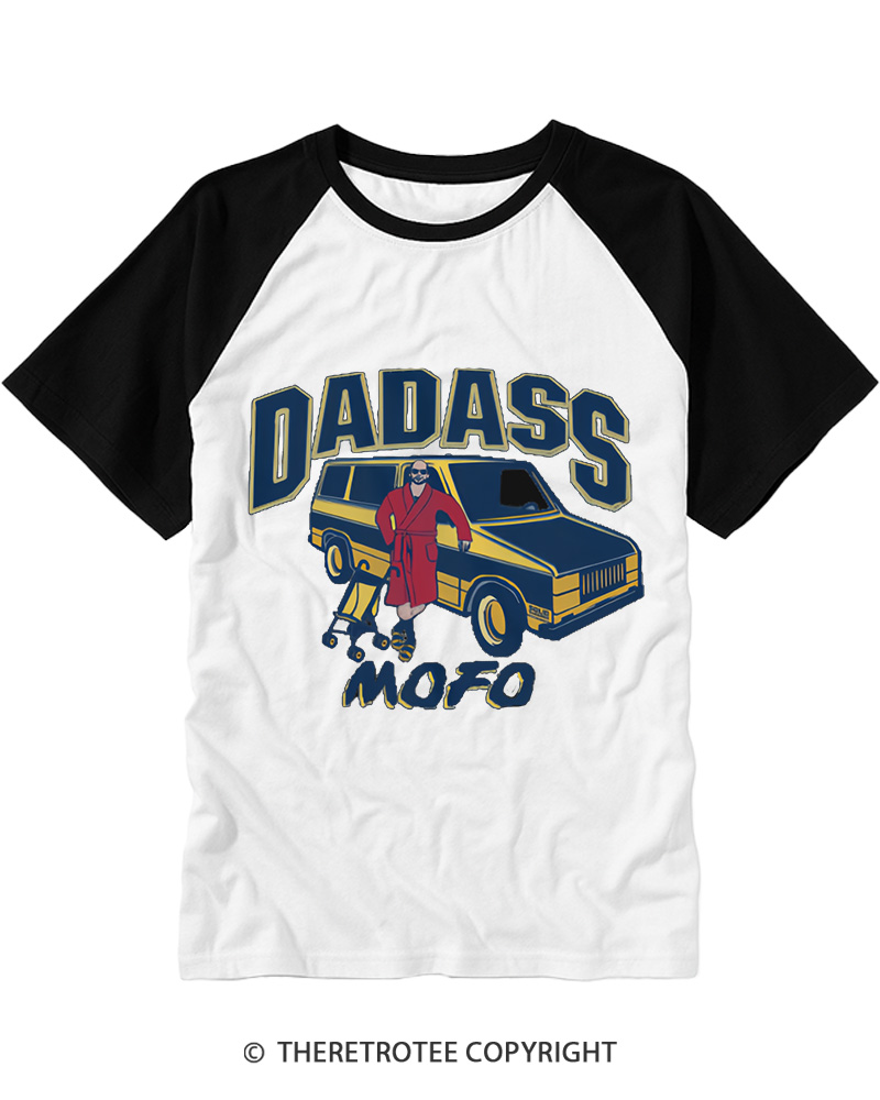 TheRetroTee Dadass 1980s Raglan Baseball T-Shirt