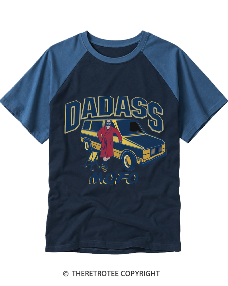 TheRetroTee Dadass 1980s Raglan Baseball T-Shirt