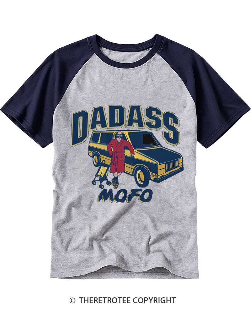 TheRetroTee Dadass 1980s Raglan Baseball T-Shirt