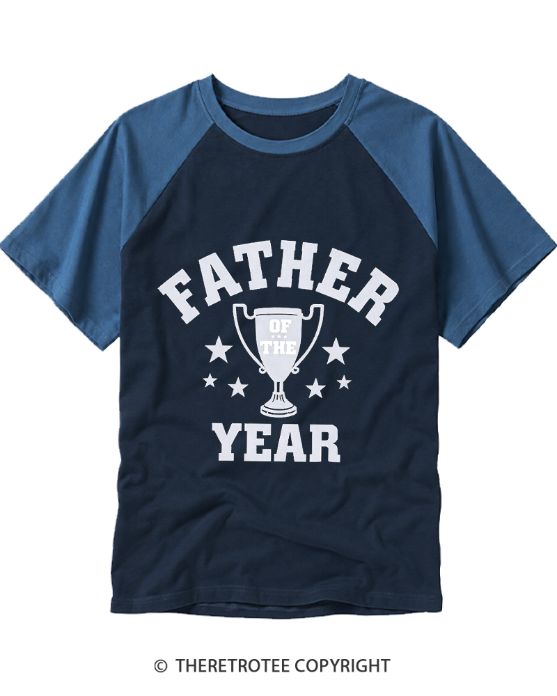 TheRetroTee Father Of The Year 1970s Raglan Baseball T-Shirt