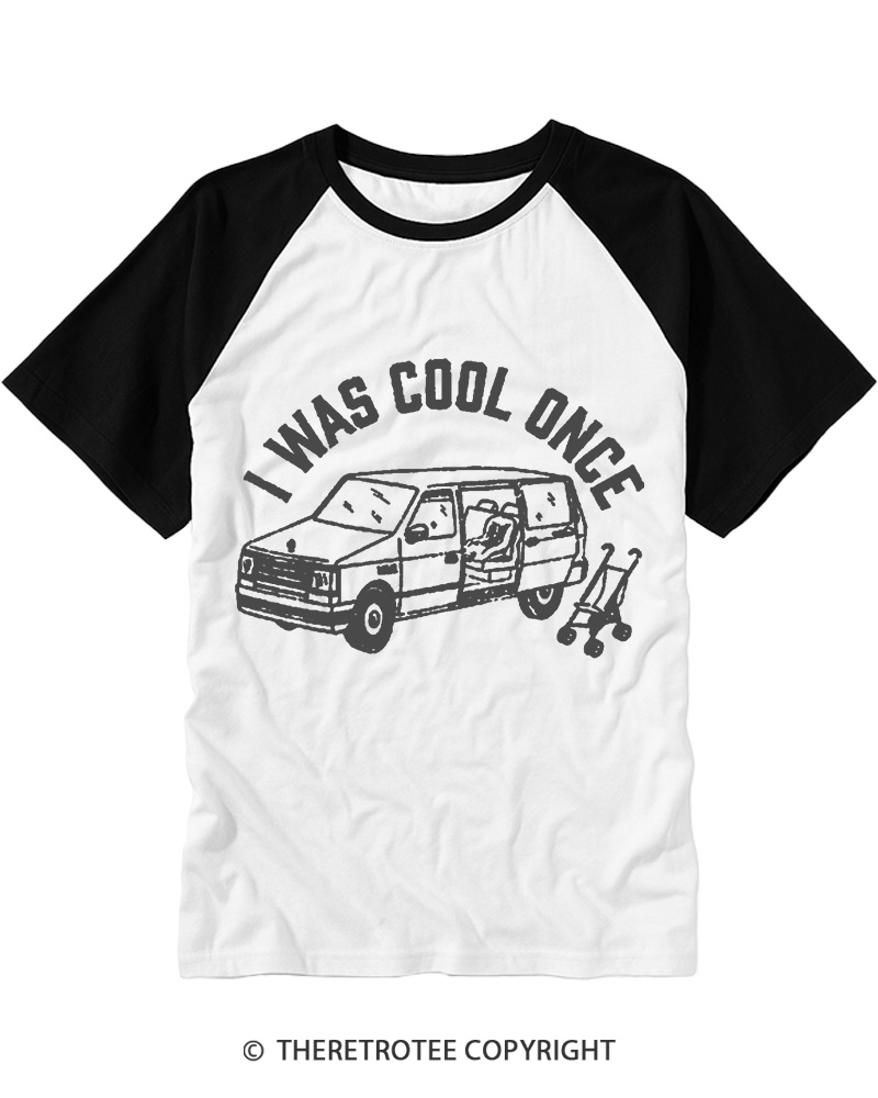 TheRetroTee I Was Cool Once 1980s Raglan Baseball T-Shirt
