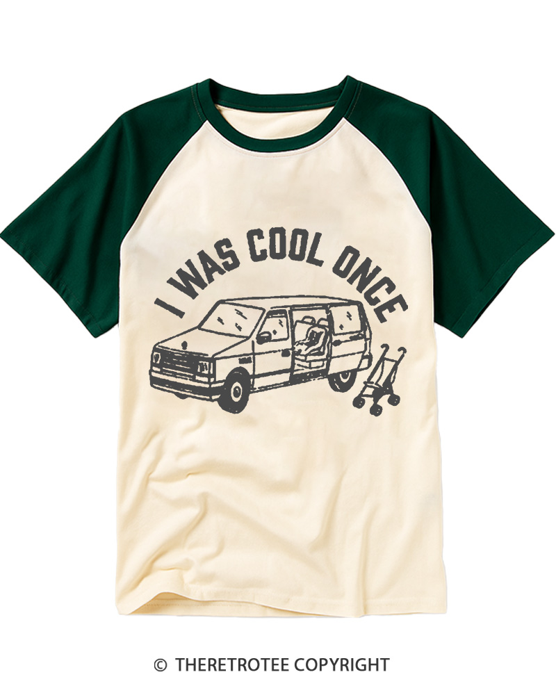 TheRetroTee I Was Cool Once 1980s Raglan Baseball T-Shirt