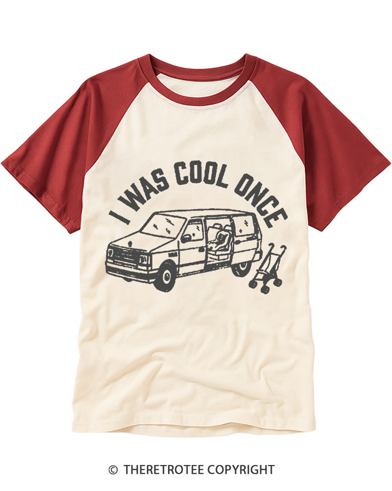 TheRetroTee I Was Cool Once 1980s Raglan Baseball T-Shirt