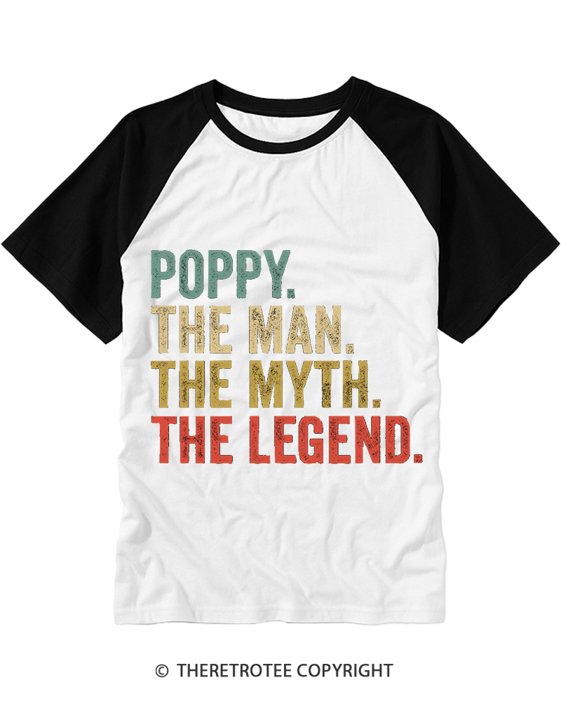 TheRetroTee The Legend 1970s Raglan Baseball T-Shirt