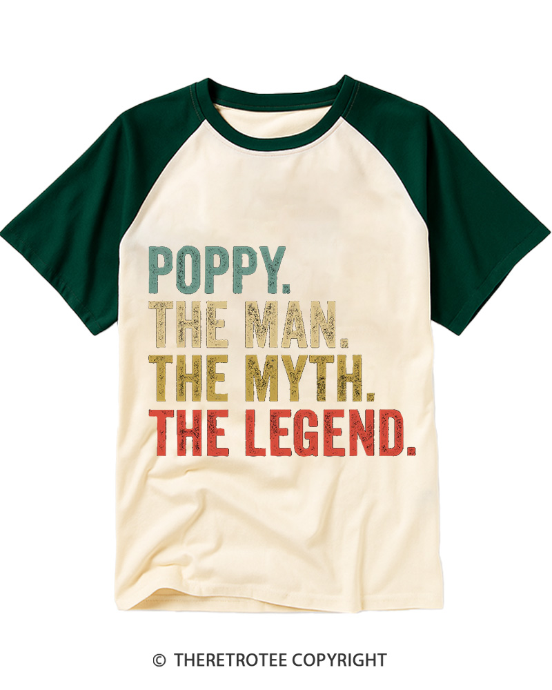 TheRetroTee The Legend 1970s Raglan Baseball T-Shirt