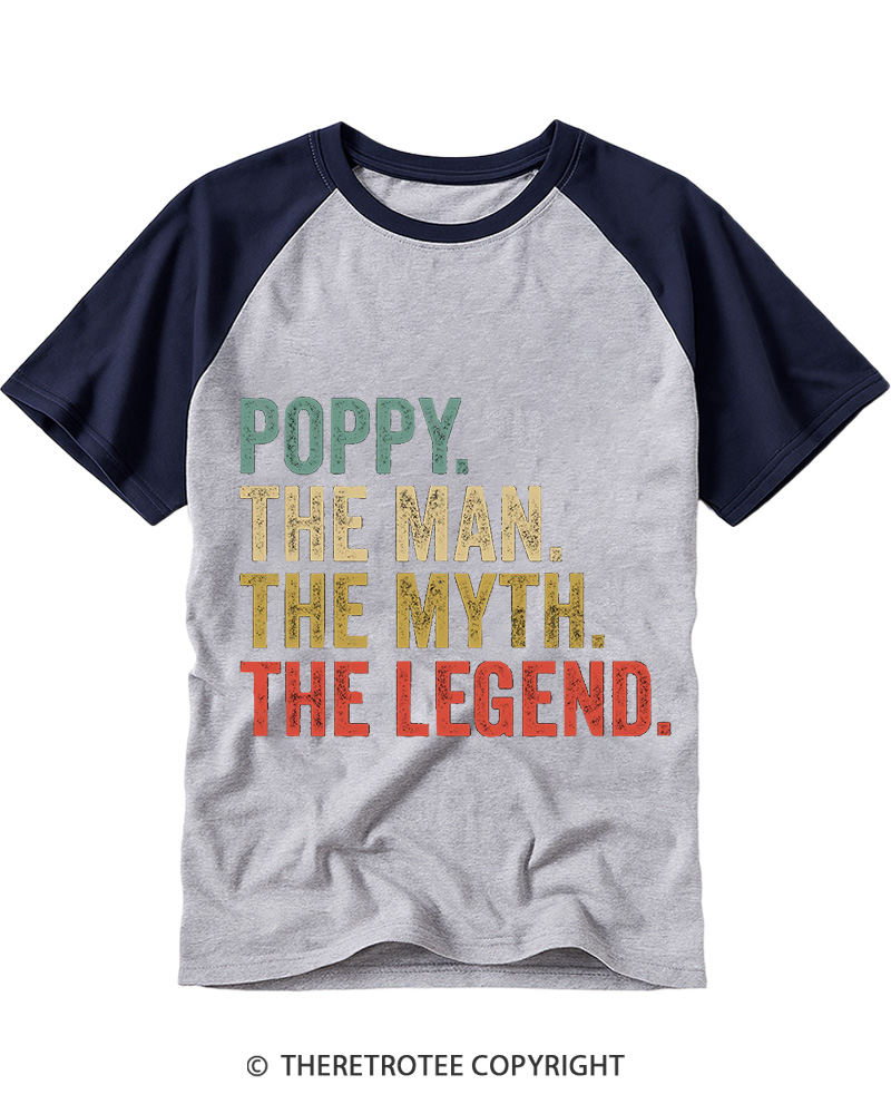 TheRetroTee The Legend 1970s Raglan Baseball T-Shirt