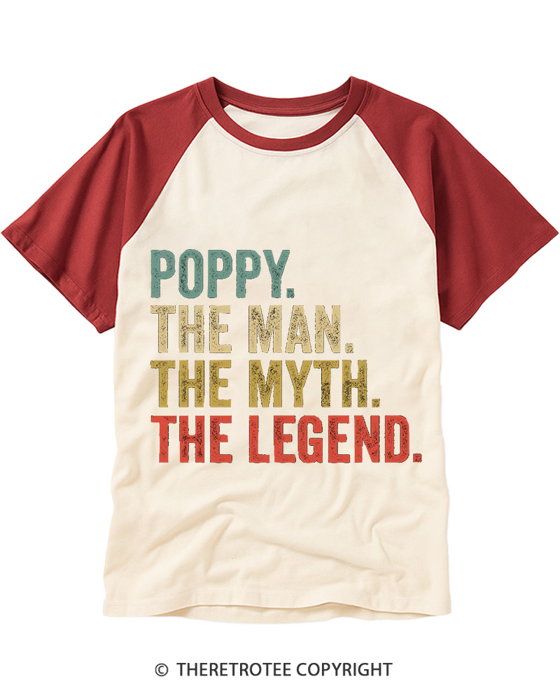 TheRetroTee The Legend 1970s Raglan Baseball T-Shirt