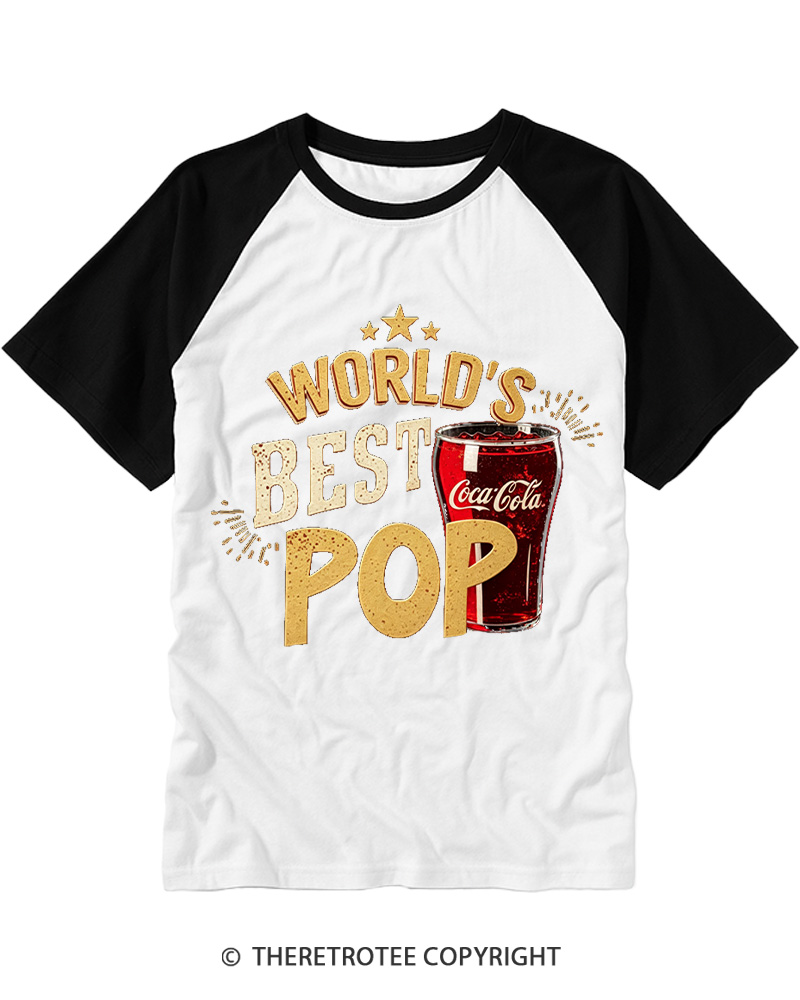 TheRetroTee World's Best Pop 1970s Raglan Baseball T-Shirt