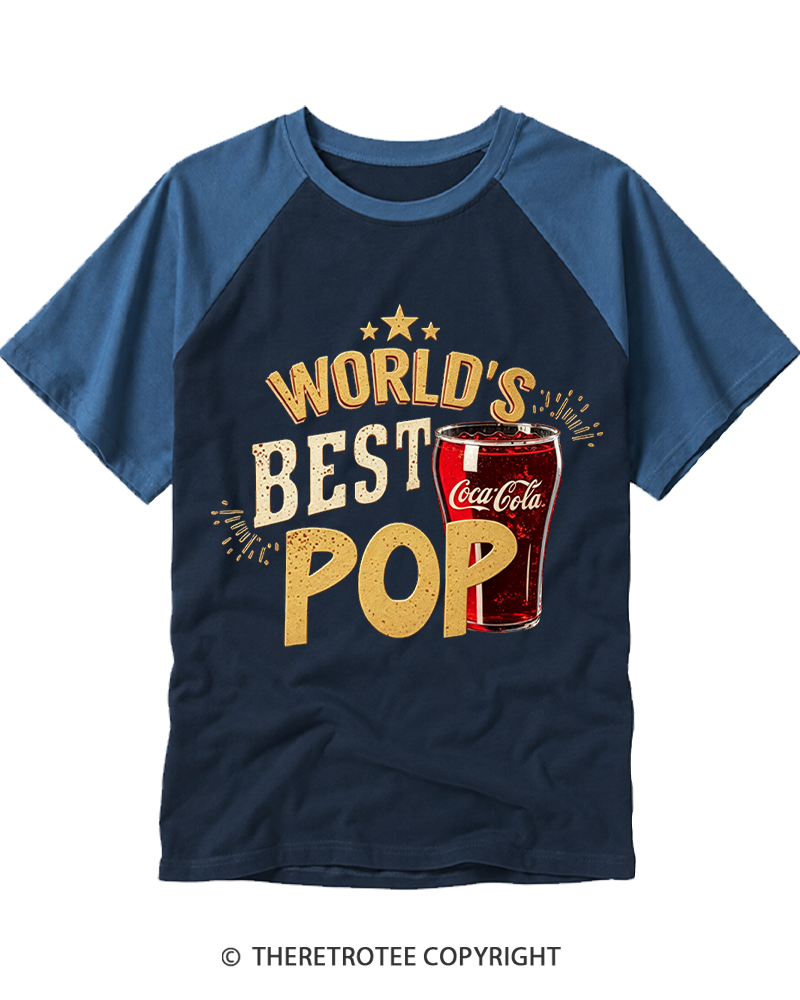 TheRetroTee World's Best Pop 1970s Raglan Baseball T-Shirt