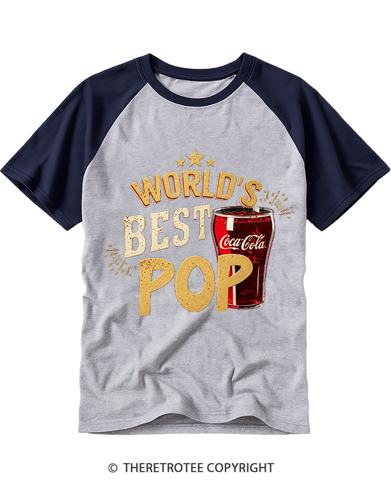 TheRetroTee World's Best Pop 1970s Raglan Baseball T-Shirt