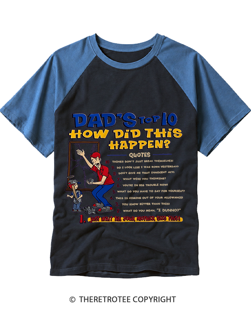 TheRetroTee Dad Humor 1990s Raglan Baseball T-Shirt