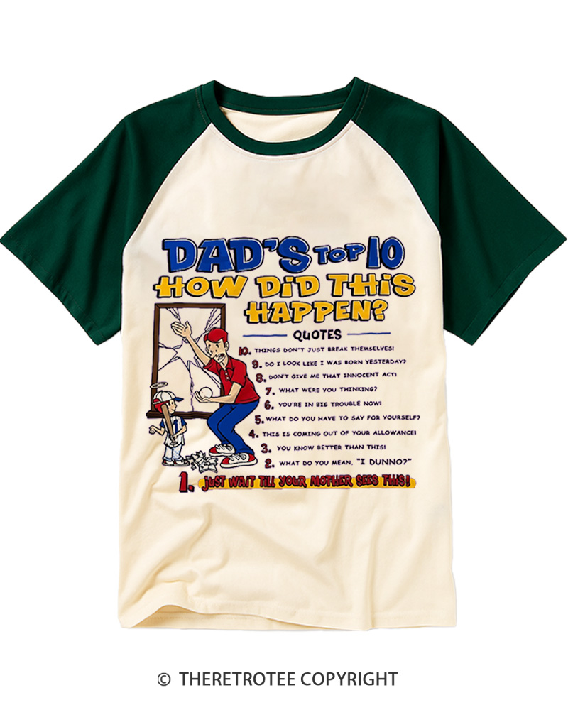 TheRetroTee Dad Humor 1990s Raglan Baseball T-Shirt