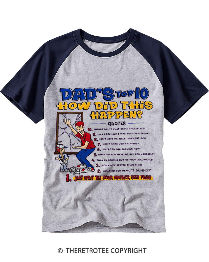 TheRetroTee Dad Humor 1990s Raglan Baseball T-Shirt