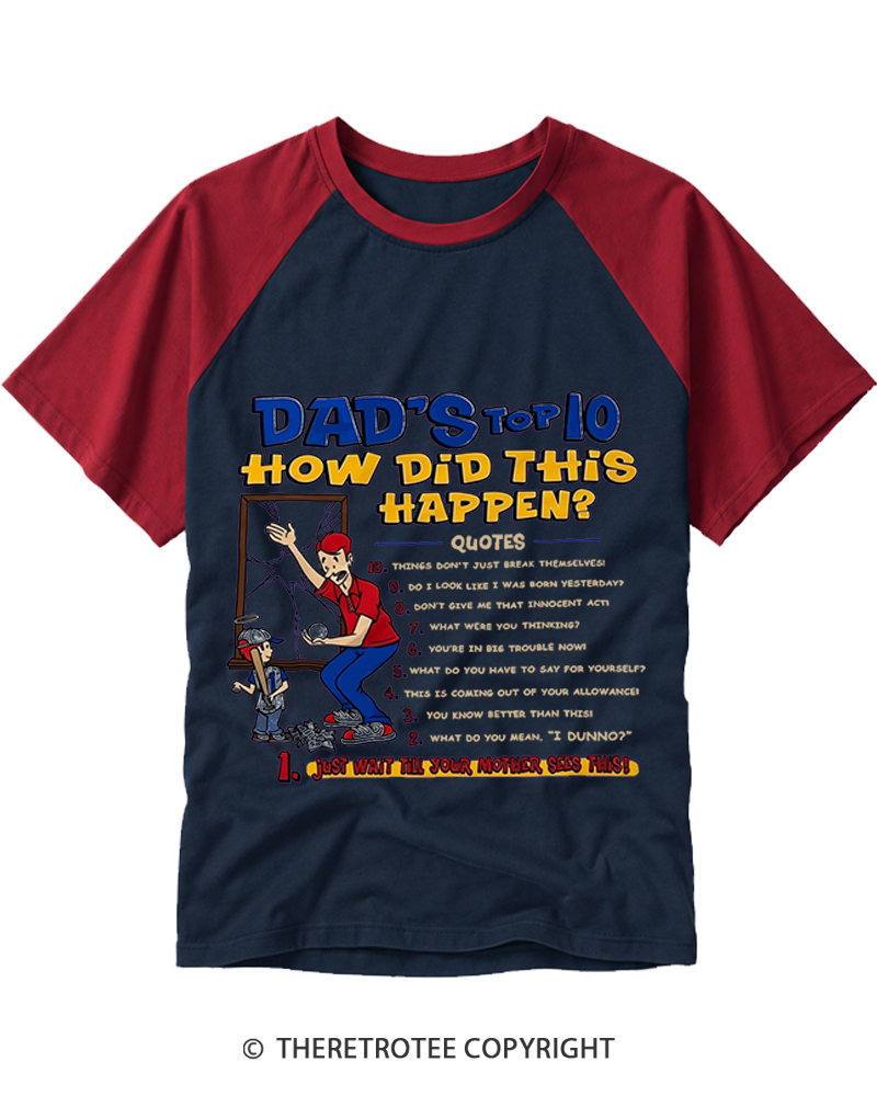 TheRetroTee Dad Humor 1990s Raglan Baseball T-Shirt