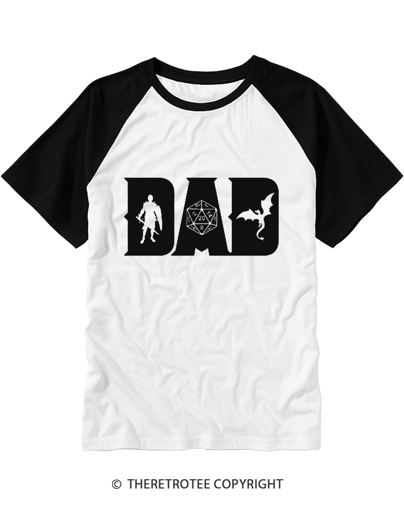 TheRetroTee Dungeon Daddy Raglan Baseball T-Shirt