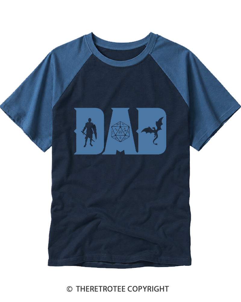 TheRetroTee Dungeon Daddy Raglan Baseball T-Shirt