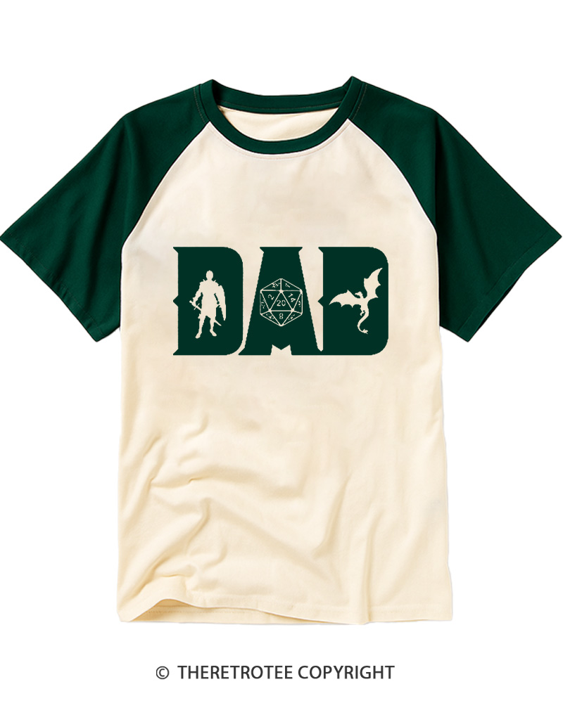 TheRetroTee Dungeon Daddy Raglan Baseball T-Shirt