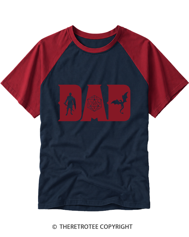 TheRetroTee Dungeon Daddy Raglan Baseball T-Shirt