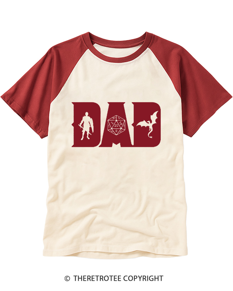 TheRetroTee Dungeon Daddy Raglan Baseball T-Shirt