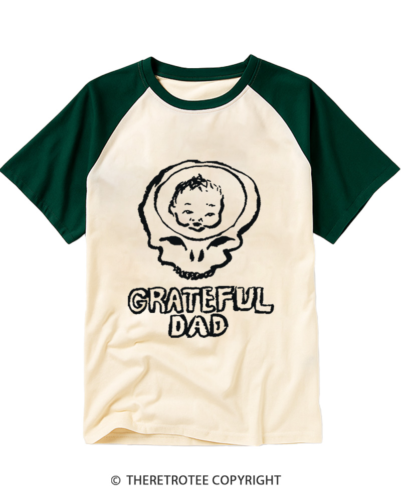 TheRetroTee Funny Dad 1970s Raglan Baseball T-Shirt
