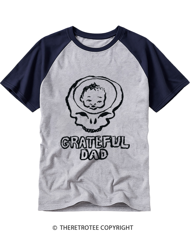 TheRetroTee Funny Dad 1970s Raglan Baseball T-Shirt