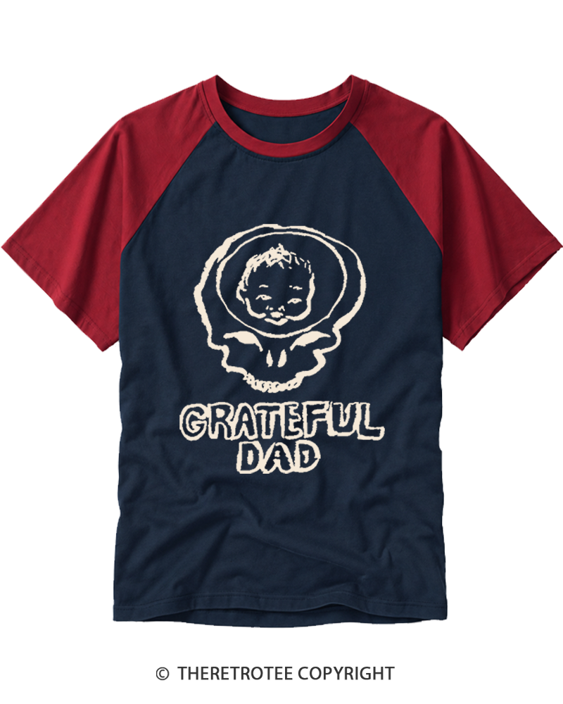 TheRetroTee Funny Dad 1970s Raglan Baseball T-Shirt