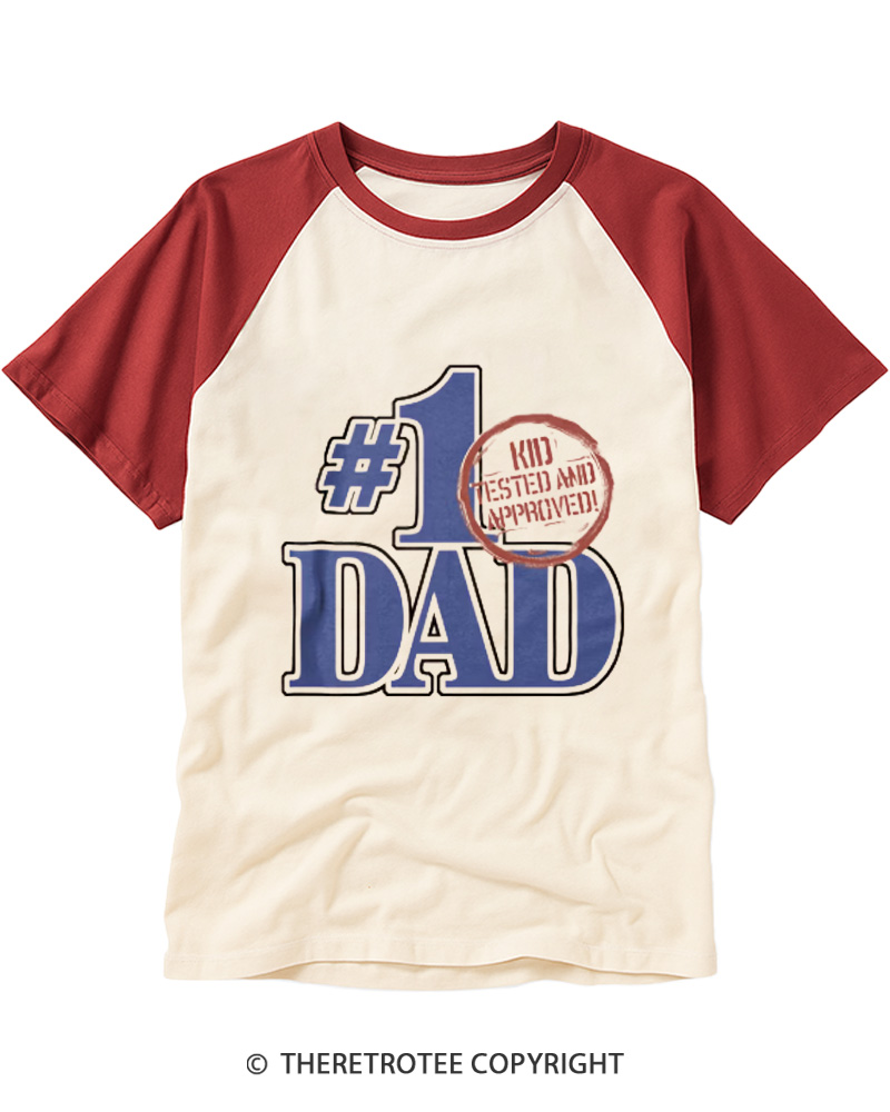 TheRetroTee Kid Tested And Approved 1980s Raglan Baseball T-Shirt