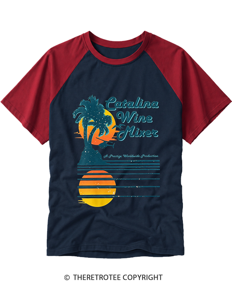 TheRetroTee Catalina Wine Mixer Raglan Baseball T-Shirt