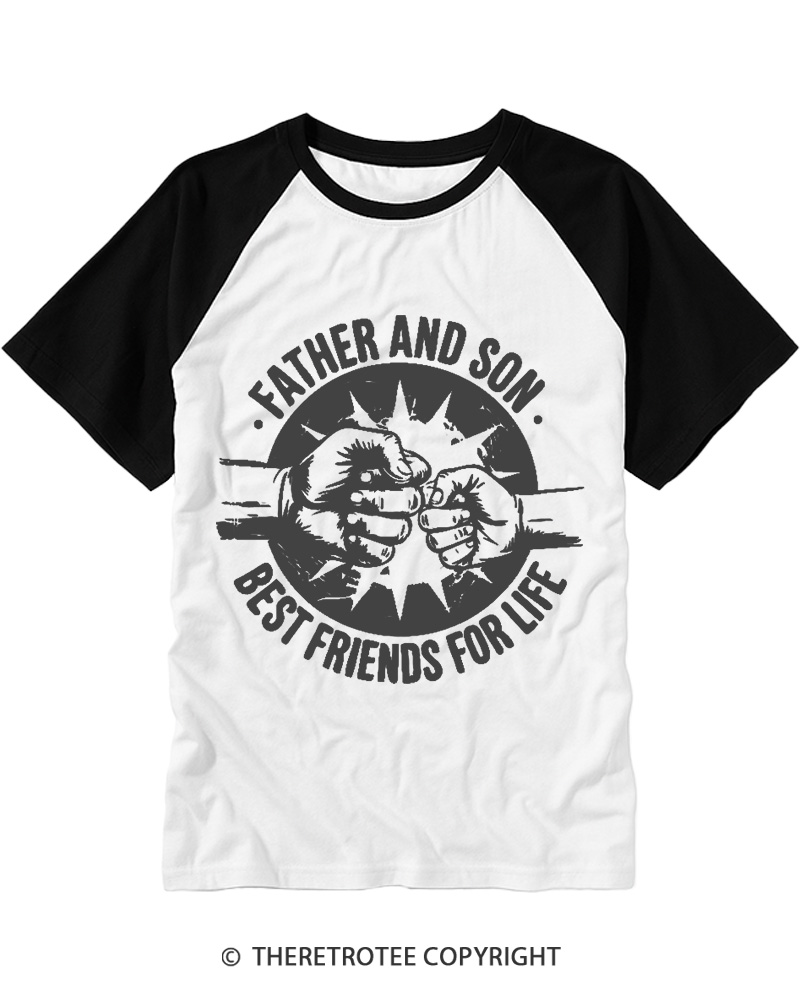 TheRetroTee Best Friends For Life 1990s Raglan Baseball T-Shirt