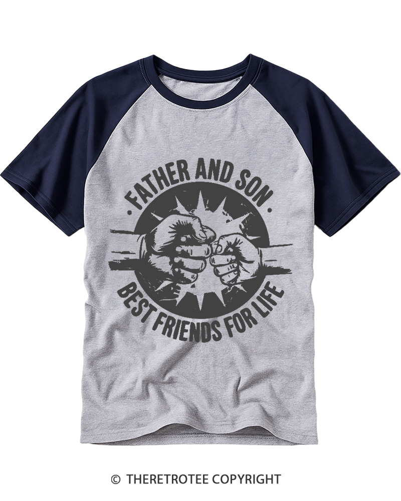 TheRetroTee Best Friends For Life 1990s Raglan Baseball T-Shirt