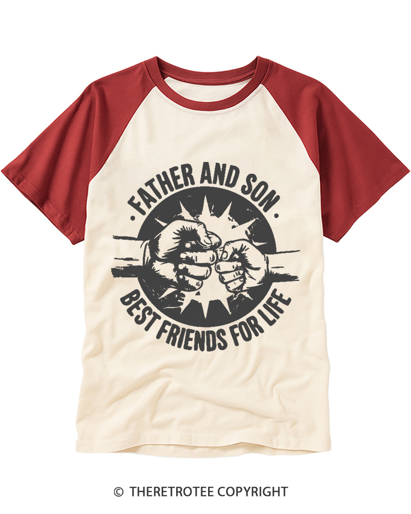 TheRetroTee Best Friends For Life 1990s Raglan Baseball T-Shirt