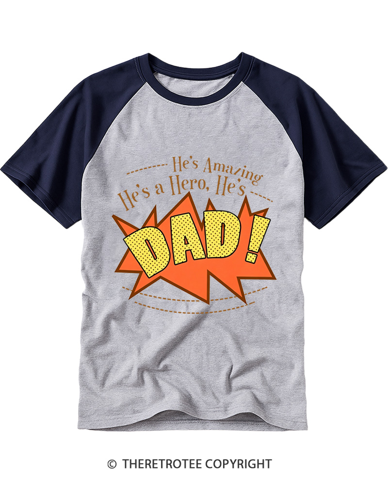 TheRetroTee He’s Amazing 1960s Raglan Baseball T-Shirt