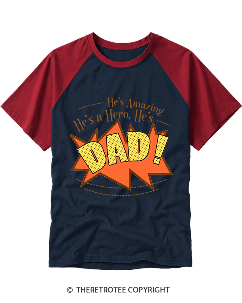 TheRetroTee He’s Amazing 1960s Raglan Baseball T-Shirt