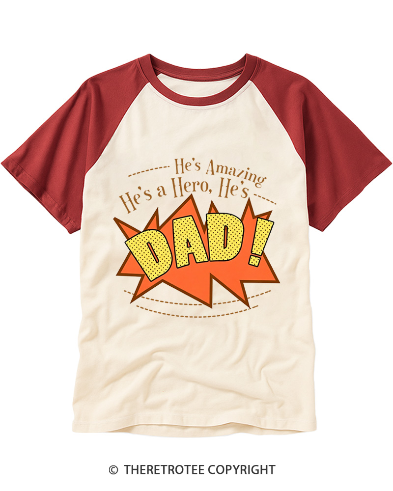 TheRetroTee He’s Amazing 1960s Raglan Baseball T-Shirt