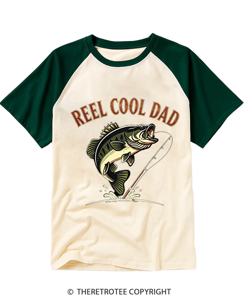 TheRetroTee Reel Cool Dad 1990s Raglan Baseball T-Shirt