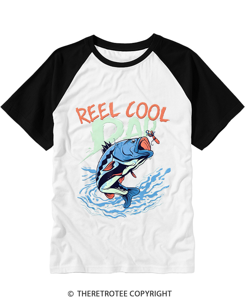TheRetroTee Reel Cool Dad 1990s Raglan Baseball T-Shirt