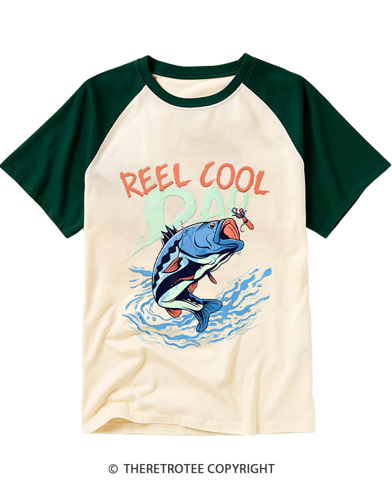 TheRetroTee Reel Cool Dad 1990s Raglan Baseball T-Shirt