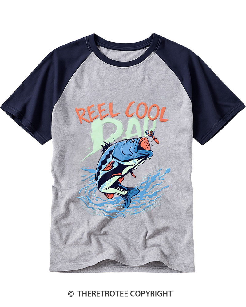 TheRetroTee Reel Cool Dad 1990s Raglan Baseball T-Shirt
