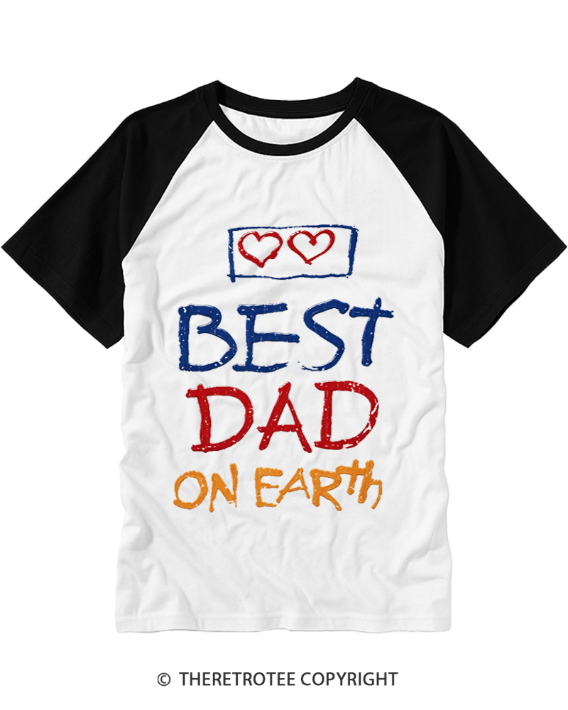 TheRetroTee 80s Best Dad on Earth Raglan Baseball T-Shirt