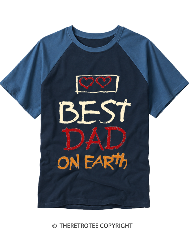 TheRetroTee 80s Best Dad on Earth Raglan Baseball T-Shirt