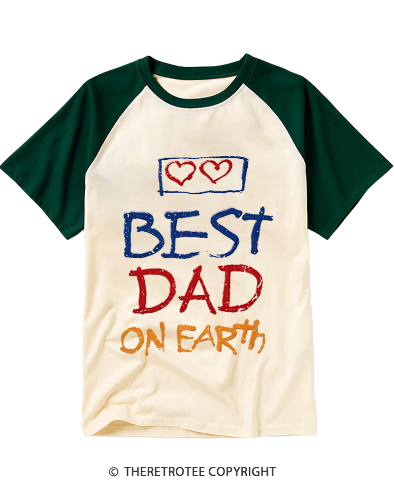 TheRetroTee 80s Best Dad on Earth Raglan Baseball T-Shirt