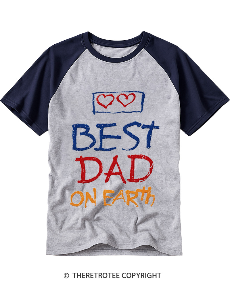 TheRetroTee 80s Best Dad on Earth Raglan Baseball T-Shirt