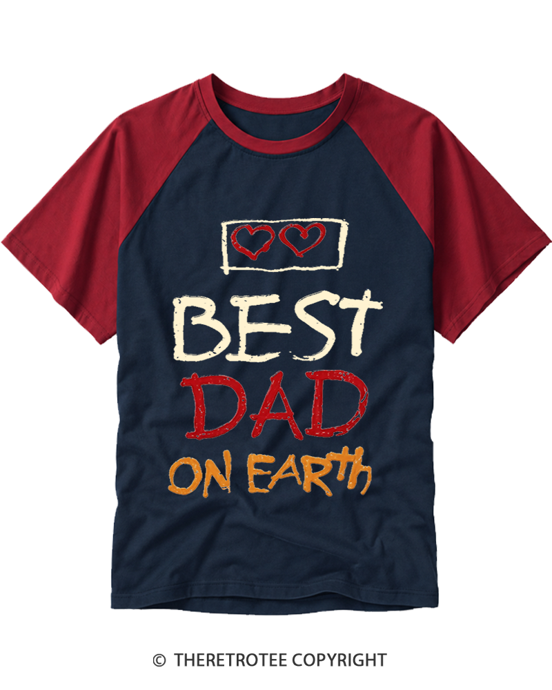 TheRetroTee 80s Best Dad on Earth Raglan Baseball T-Shirt