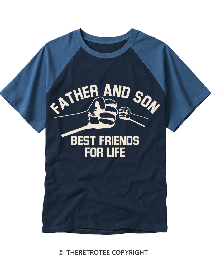 TheRetroTee Father and Sonbest Friends for Life Raglan Baseball T-Shirt