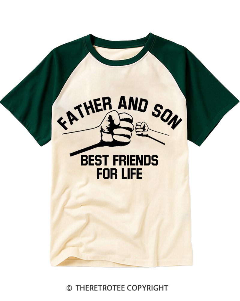TheRetroTee Father and Sonbest Friends for Life Raglan Baseball T-Shirt
