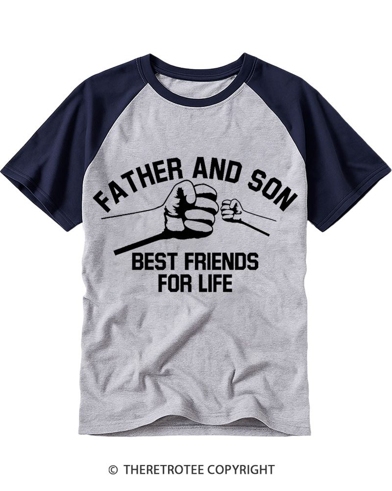 TheRetroTee Father and Sonbest Friends for Life Raglan Baseball T-Shirt
