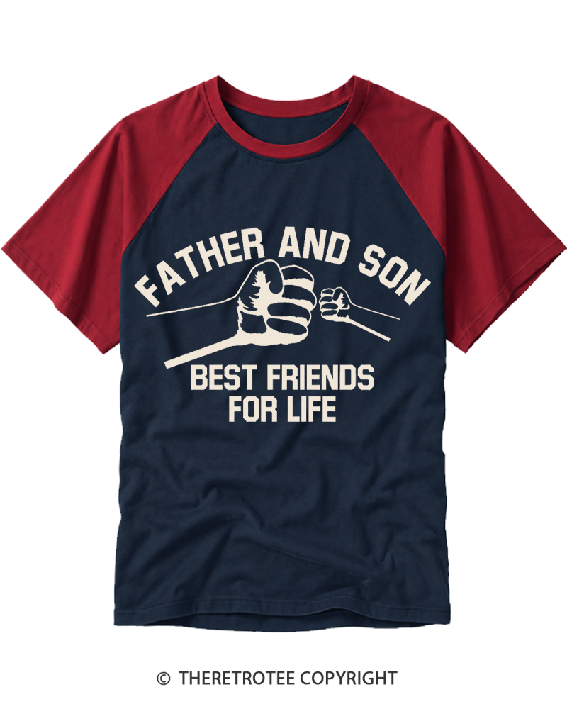 TheRetroTee Father and Sonbest Friends for Life Raglan Baseball T-Shirt